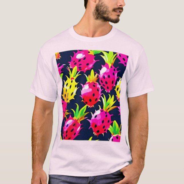 Tropischer Dragon Fruit Fiesta T-Shirt (Vorderseite)