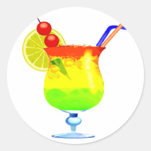 Tropischer Drink von Rainbows Runder Aufkleber