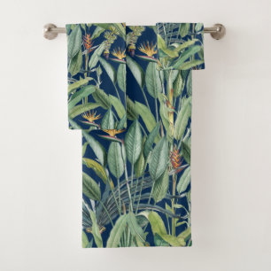 Tropischer Dschungel Bananenbaum Strelitzia Badhandtuch Set