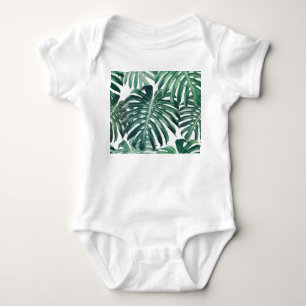 Tropischer Dschungel Blätter floraler Hintergrund Baby Strampler