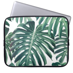 Tropischer Dschungel Blätter floraler Hintergrund Laptopschutzhülle