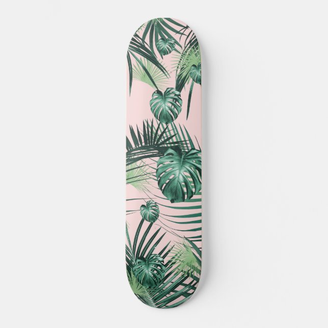 Tropischer Dschungel Blätter Garten #2 Skateboard (Vorderseite)