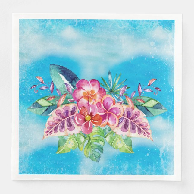 Tropischer Dschungel - Blume - Aloha Beach Serviette (Vorderseite)