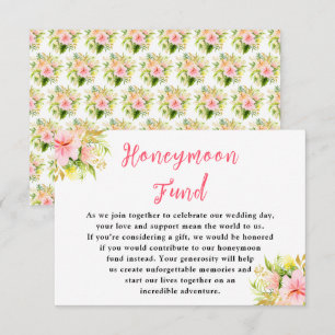 Tropischer Dschungel-Blumen-Hochzeits-Flitterwoche Begleitkarte