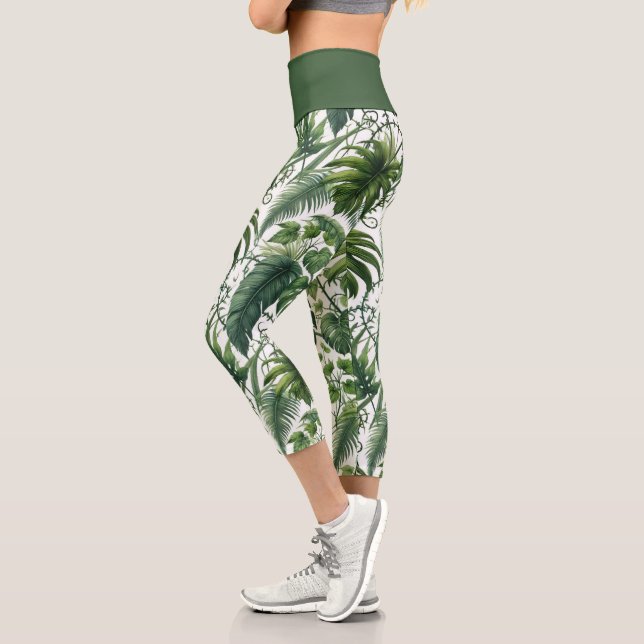 Tropischer Dschungel Capri Leggings (Links)