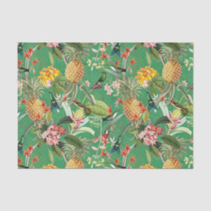 Tropischer Dschungel mit Hummingvögeln und Blume - Seidenpapier