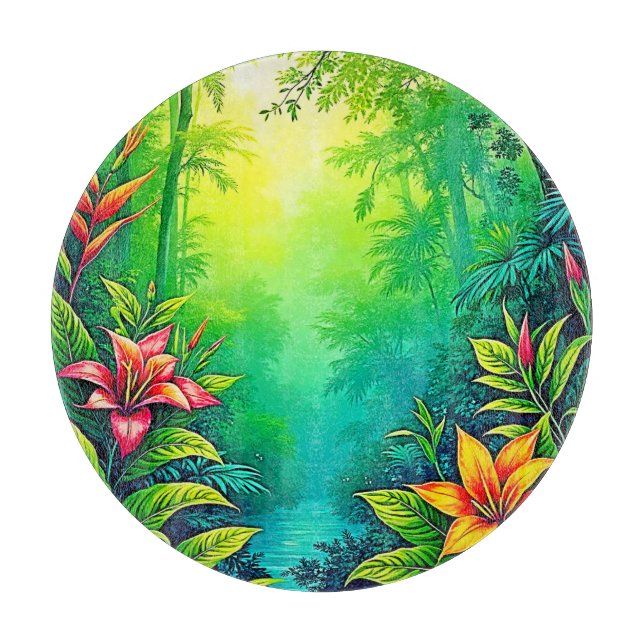 Tropischer Dschungel - Oasis Design Schneidebrett (Vorderseite)