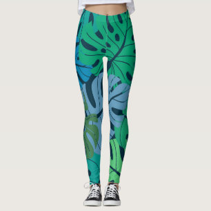 Tropischer Dschungel Palm Nahtloses Muster Leggings