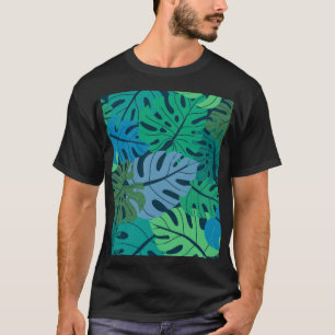 Tropischer Dschungel Palm Nahtloses Muster T-Shirt