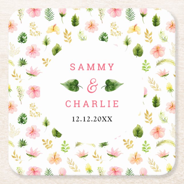 Tropischer Dschungel Rechteckiger Pappuntersetzer (Vorderseite)