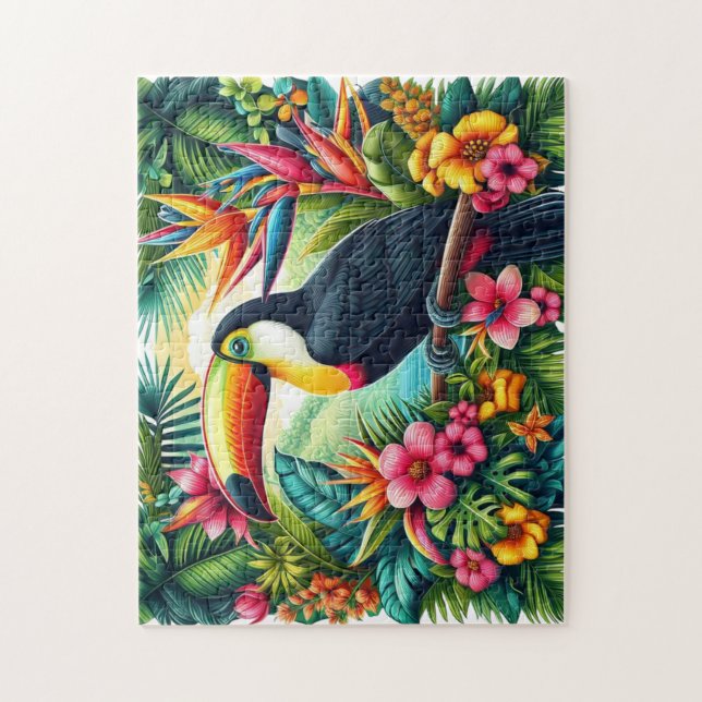 Tropischer/Dschungel Tukan Vogel  Puzzle (Vertikal)