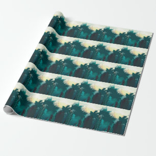 Tropischer Dschungel: Vintage Morgenlandschaft. Geschenkpapier