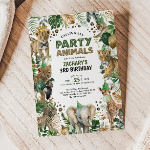 Tropischer Dschungel Wilde Party Geburtstagsparty Einladung