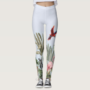 Tropischer Dschungel-Wildlife-Platz-Seidenschal Leggings