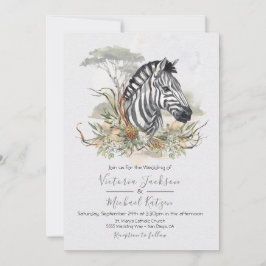 Tropischer Dschungel Zebra Hochzeitseinladungen Einladung