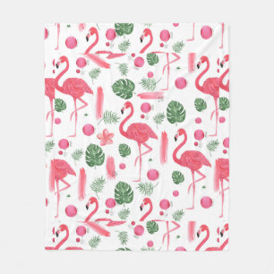 Tropischer eleganter Flamingo des rosa Aquarells Fleecedecke