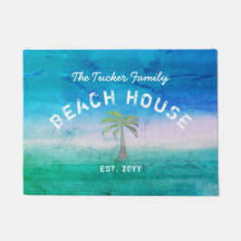 Tropischer Empfang Ocean Blue Green Beach House Fußmatte
