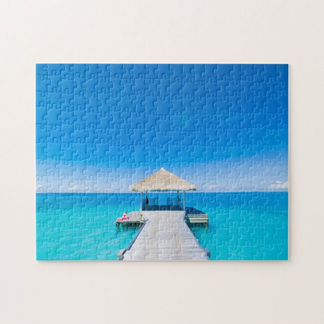 Tropischer Erholungsort des Paradies-Strand-|, Puzzle (Horizontal)
