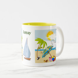 Tropischer Ferienstrand Zweifarbige Tasse