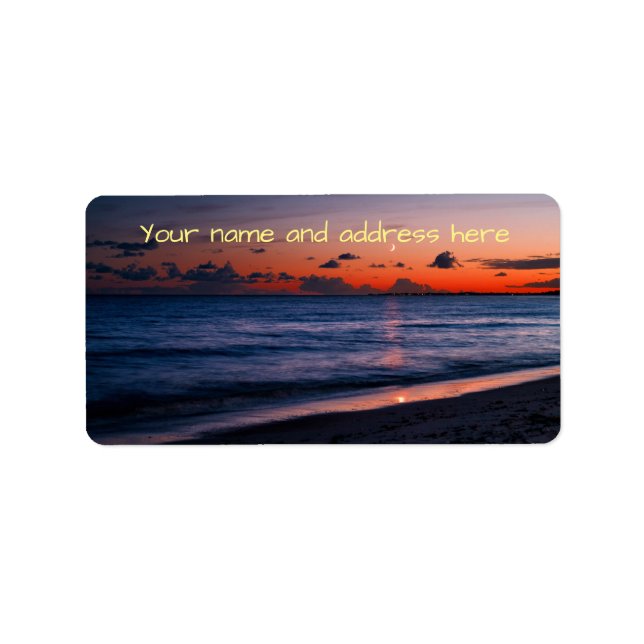 Tropischer Fiji-Nachtstrand Adressaufkleber (Vorne)