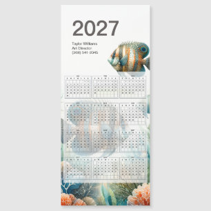 Tropischer Fisch 2027 Kalender mit magnetischer Rü Magnetkarte
