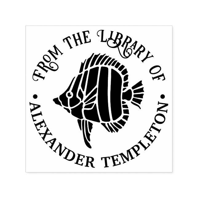 Tropischer Fisch #3b Bibliotheksname Permastempel (Design)