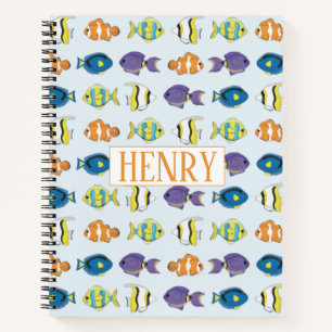 Tropischer Fisch 8.5" x 11" Spiralheber Notizbuch