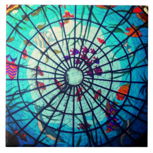 Tropischer Fisch aus Glas Fliese