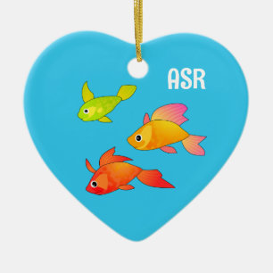 Tropischer Fisch - Heller Cartoon Stil personalisi Keramik Ornament