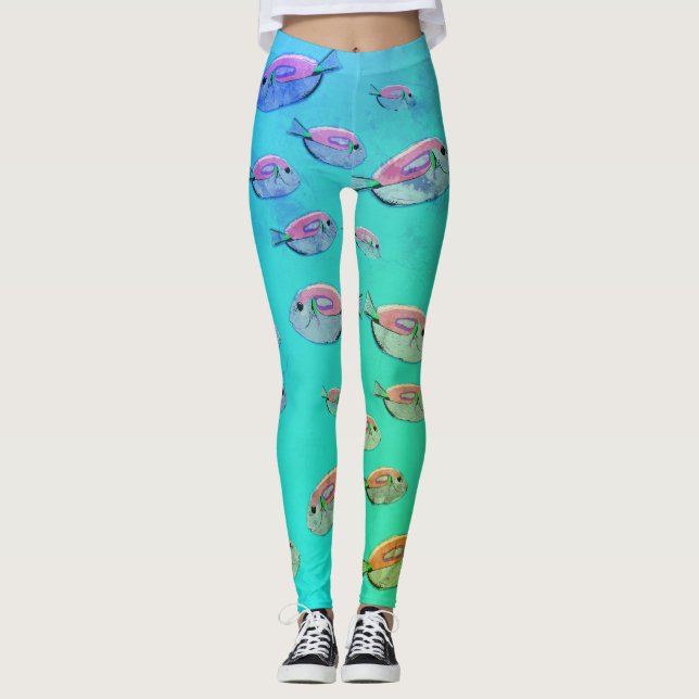 Tropischer Fisch in Sea Art Summer Leggings (Vorderseite)
