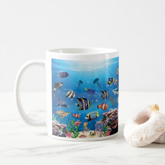 Tropischer Fisch Kaffeetasse (Mit Donut)