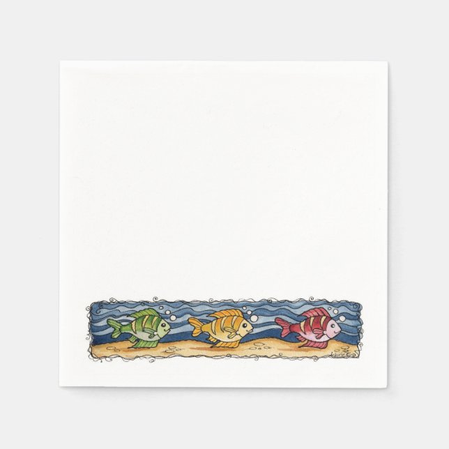 Tropischer Fisch - Papier Napkins Serviette (Vorderseite)