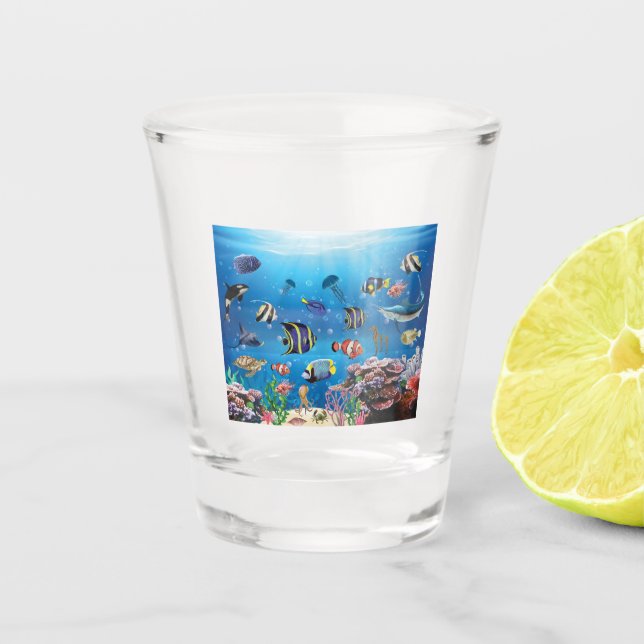 Tropischer Fisch Schnapsglas (Vorderseite)