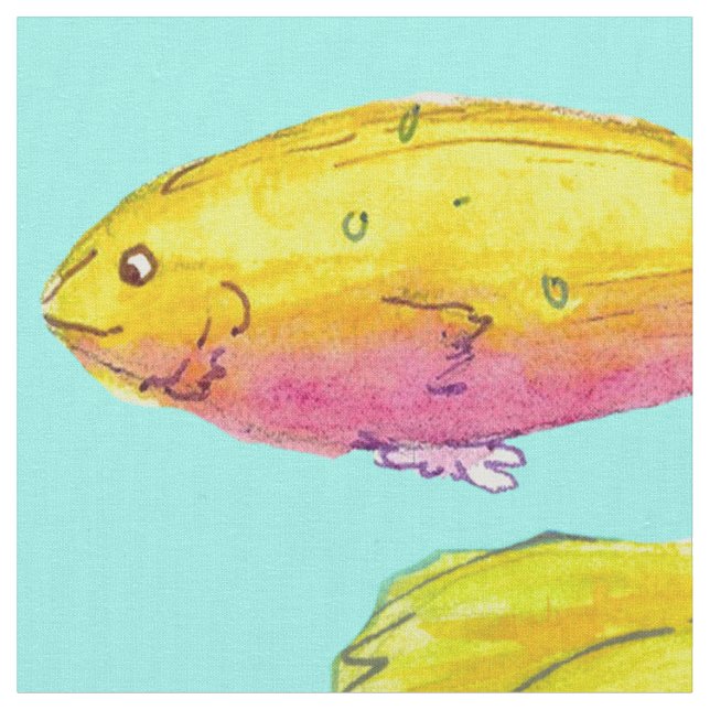 Tropischer Fisch Türkisblau Stoff (Nahaufnahme)