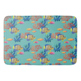 Tropischer Fisch und Korallen Badematte