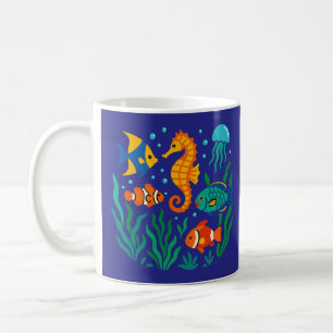 Tropischer Fisch unter Wasser - Leben in der Marin Kaffeetasse