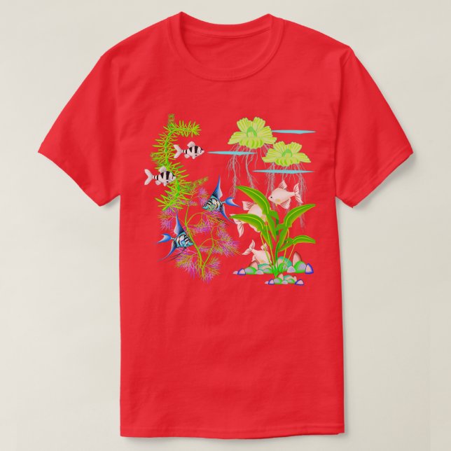 Tropischer Fischtank T-Shirt (Design vorne)