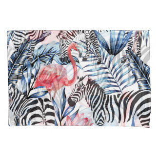 Tropischer Flair: Flamingo Zebra Paradise Kissenbezug