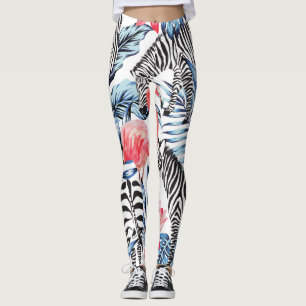Tropischer Flair: Flamingo Zebra Paradise Leggings