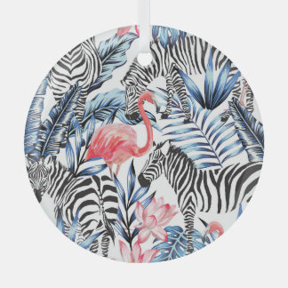Tropischer Flair: Flamingo Zebra Paradise Ornament Aus Glas