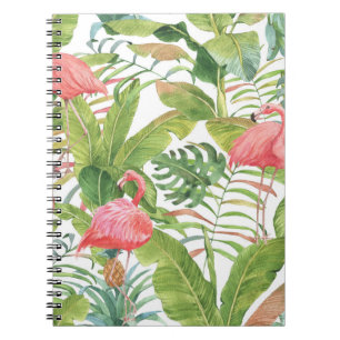 Tropischer Flamingo Ananas: HandGezeichnet Muster Notizblock