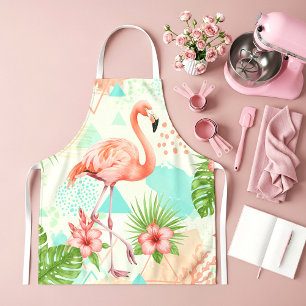 Tropischer Flamingo-Aquarell- und geometrischer Mu Schürze