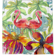 Tropischer Flamingo-Bird Wasserfarbe