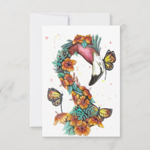 Tropischer Flamingo Dankeskarte
