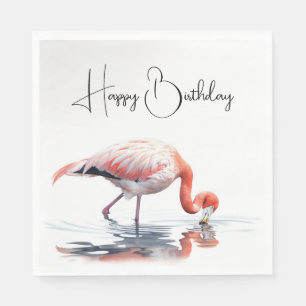 Tropischer Flamingo für die Geburtstagsparty Serviette
