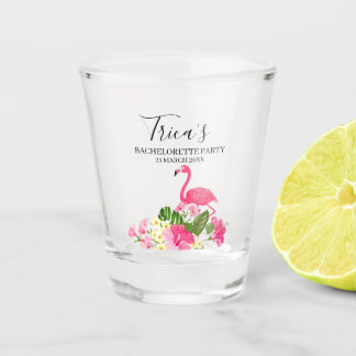 Tropischer Flamingo-Junggeselinnen-Abschied Schnapsglas