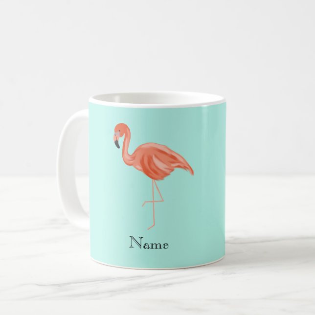 Tropischer Flamingo Kaffeetasse (Vorderseite Links)