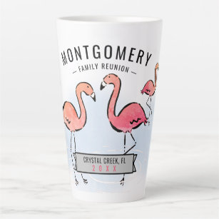 Tropischer Flamingo Monogram Name Family Wiederseh Milchtasse