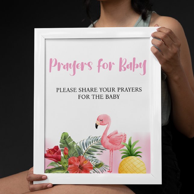 Tropischer Flamingo Pink Gebete für Baby-Zeichen Poster (Von Creator hochgeladen)