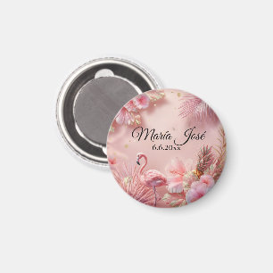 Tropischer Flamingo Quinceañera, Brauch Magnet